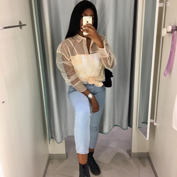 GORGEOUS ZARA NWT Tulle Blouse w Pockets - Picture 5 of 8